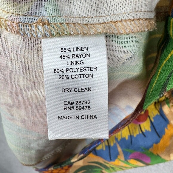 House of Harlow 1960 Mini Dress Womens Large Linen Blend Toucans‎ Lined NWT - Picture 7 of 13